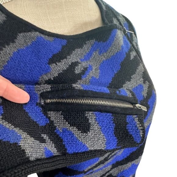 Diane von Furstenberg moto sweater Jacket XS St Regis Full Zip 100% Wool - Picture 4 of 15